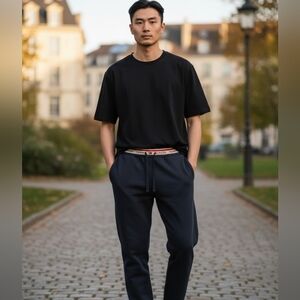 Tommy Hilfiger Sweatpants Mens Small Black Jogger Lounge Drawstring